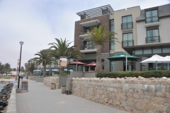 Walking from the Museum along the beach area are a number of condos  and on the first floor some good looking restaurants for relaxing and dining.  A very nice area development for the beach area.