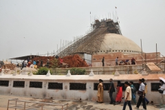 The ancient Stupa is one of the largest in the world. The April 2015 earthquake badly damaged Boudhanath Stupa, severely cracking the spire. As a result the whole structure above the dome had to be removed and rebuilt. We were in Nepal just shortly after the first anniversary of the massive 2015 earthquake.