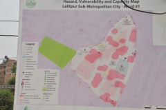 Map of Lalipur where areas in red are dangerous to live and work