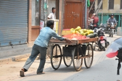 Life goes on within the city. Everyone works.