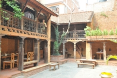 We had lunch at The Inn within the city. Marie is sitting next to the railing Our group had just finished lunch on the seond floor balcony.