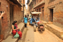 Two stroke tractors used to haul items in and out of the narrow streets