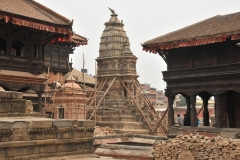 Vatsala Durga Temple being rebuilt after total destruction