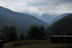 Looking out from the front porch in the evening just before a storm came in. The Annapurna Mountains , part of the incredible Himalayan Mountain Range