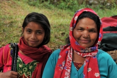 Mother and daughter. The daughter walked along with us