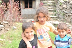 Children at the nearby village curious about the strangers in their midst