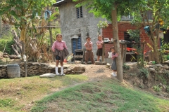 Children waiting for the school to open. This is a different school than the older children we saw walking for hours.