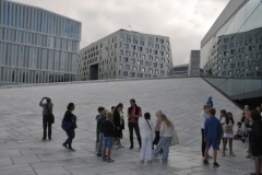 From the street level you are able to walk up to the top of the roof.