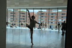 Walking through the back stage areas a practice is taking place with the ballet dancers.