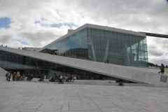 You are able to walk from the ground level to the top of the roof level of the Opera House..  Clever design.