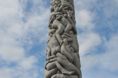 Close up of the monolith plateau carved from one cylinder of rock 54 feet high.  The carving of this monolith took over 14 years, and involved work by the artist himself as well as 3 other stone carvers.