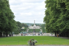 Looking the distance of Vigeland Park from the street entrance to the monolith.