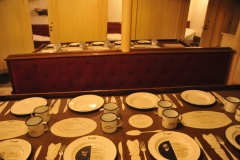 The proportion of wide beam compared with the length gave better strength in the ice, but also made the Fram roll most uncomfortably in the open sea.