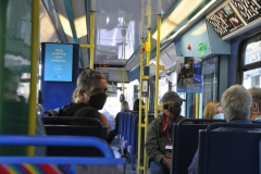 Riding inside a street tram
