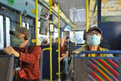 Riding inside a street tram