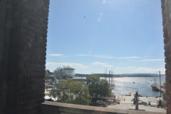 Meeting room looking out at the Harbor in Oslo.