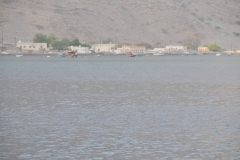 Local village isolated against the mountains