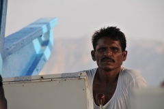Hardworking crew on the Dhow