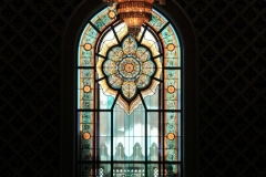 Beautiful stained glass in the main Mosque