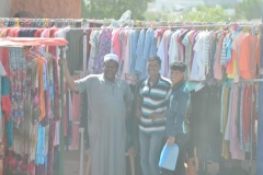 A dusty square, normally filled with camels, goats and other animals turns into a bustling area where brisk business is done by women clad in exotic traditional costumes.