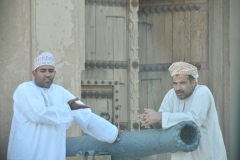 Our driver to the left and a friend at the entrance to the Fort.