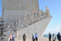 The views of the monument and the city’s western neighborhoods are impressive, but the most beautiful view is a marble mosaic at the foot of the Monument that represents a compass, with a world map in the center. You can see a portion of it in the foreground of the photo.