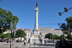 Rossio Square you find the Column of Peter IV, built in 1870, the former King of Portugal.   It is located in the Pombaline Downtown of Lisbon and has been one of its main squares since the Middle Ages. It has been the setting of popular revolts and celebrations, bullfights and executions, and is now a preferred meeting place of Lisbon natives and tourists alike.