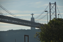 The next morning driving out to the countryside again we see the famous bridge 25th of April with the statues closer than we have seen before   and the Cristo Rei Lisbon in the background.