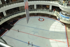 Ice skating rink in a massive shopping center in the Cornish area of downtown Doha.