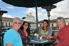 Lunch on the Plaza de San Francisco with traveling friends