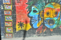 Mural on a wall near the central plaza