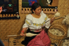 Demonstration of weaving by hand