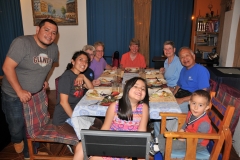 Family dinner at home hosted