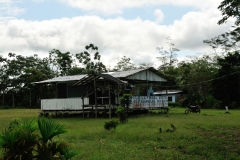 Visitinig a local school in the rain forest