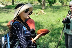 Fatima is  showing us the Coca plant beans