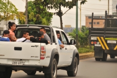 Locals in trucks and cars laughing at us
