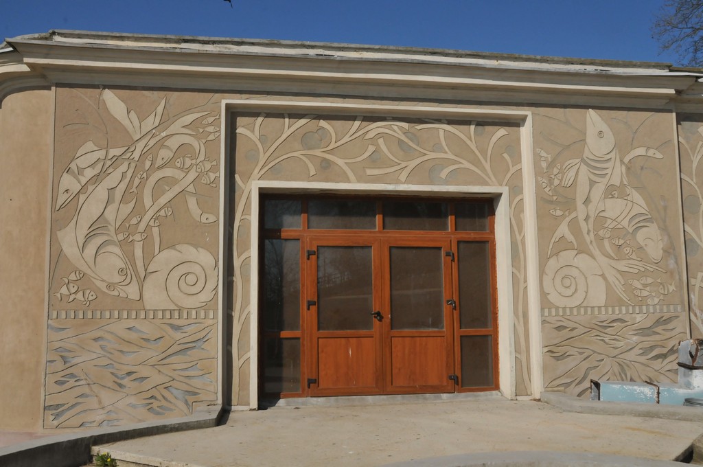 The design on a building nearby for parties and weddings I am assuming has incredible design into the plaster.