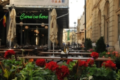 Outdoor seating at a restaurant in the old section of the city. I later came back to eat lunch and enjoy a drink out side on another occasion..