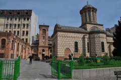 Curtea Veche Church, Old Court Church  Saint Anthony, was built in 1559.   The facade decoration is  specific from the 6th century religious edifices with brick rows alternating with panels of plaster. The church is the oldest religious building maintained in its original location in Bucharest.
