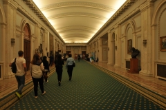 Inside one of the many walkways inside the Parliamentary Palace in Bucharest