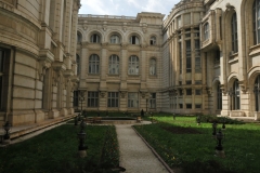 The building has outside gardens in the center of the building