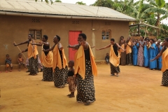 Arrival ceremony for our group at a Reconciliation Village.  A community where both perpetrators and victims of the 1994 genocide live side by side as part of a healing process.