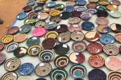 Local women work together to make baskets by hand