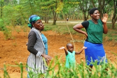 A fun lunch stop. Family members waving goodbye.