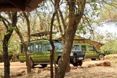 Visit to the Park Headquarters. These are our vehicles we had the whole time in Rwanda.