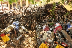These are moto bikes and bicycles confiscated from Poachers that were apprehended  by the Park Police and the Belgium Malinois.