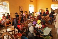 Many of these women are  widows from the 1994 Genocide.  They are taught trades with wool to pick themselves out of poverty and learn trades. To learn self worth for themselves. Here they are taught spinning wool.