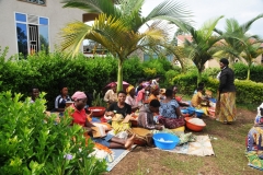 Even outside they work under the hot sun to learn  new trades and make new friendships.