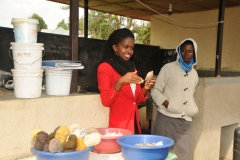 Here we are shown how the colors of wool come from many varieties of plants.