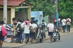 Close back into town at Sao Tome city.